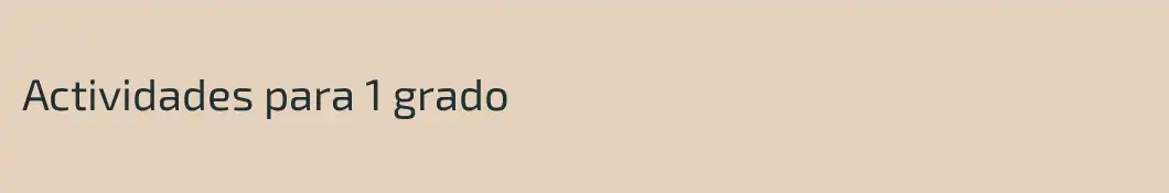 Actividades para 1 grado